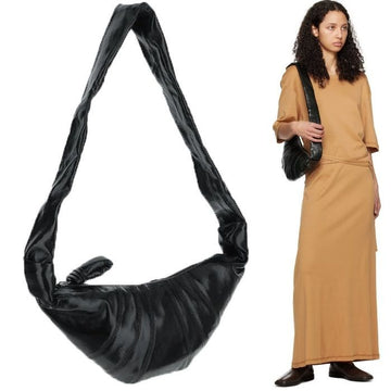 LEMAIRE Small Croissant Bag Coated Cotton Black BG0003 LF1329 BK999 127650815
