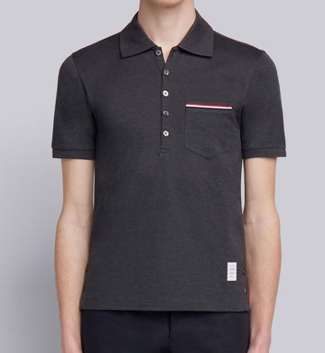 THOM BROWNE NEW YORK SS POCKET POLO IN FINE MERCERIZED PIQUE MJP022A 01455 128033355