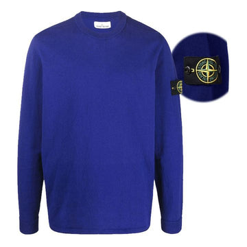Stone Island Crewneck Cotton Knit Patch Coral Blue 159299028 [P]