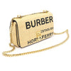 BURBERRY ラフィア ブラック レザー ホスパリー プリント ローラ チェーン ショルダーバッグ 80302291 128279868 [P]