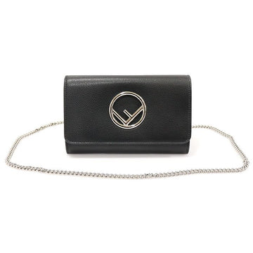 Fendi 8BS024 Black Calfskin KAN I Chain Shoulder Bag 128279972