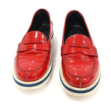 Tods Red Patent White Heel Women's Loafers 35 128282162