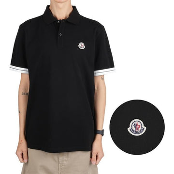 Moncler Logo Patch Short Sleeve Polo T-shirt 8A00027 89ALK 999 128280261