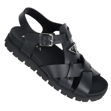 PRADA Triangel-Logo Kreuzschaukel Gummi Sandalen 2X3118 3LKK F0002 128280365