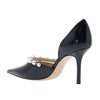 Jimmy Choo AURELIE 85 XKM BLACK WHITE FW24 Women's Pearl Strap Pumps 128304943 [P]