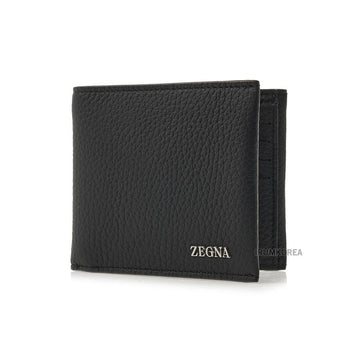 Zegna LHCVM E1779Z NER SS25 Men's Logo Bi-Fold Wallet 128305456
