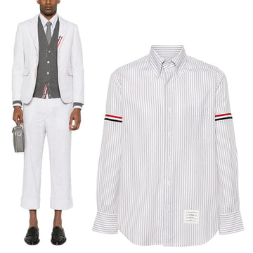 THOM BROWNE RWB Streifenhemd Grau (MWL301O F0810 035) 128529712