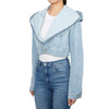 ALAIA Damen Hoodie Cropped Jeansjacke AA9V03066T587 508 128543204 [P]