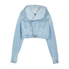 ALAIA Damen Hoodie Cropped Jeansjacke AA9V03066T587 508 128543204 [P]