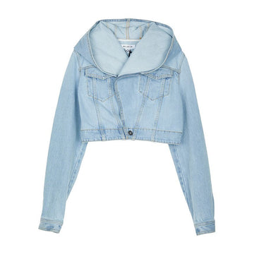 ALAIA Damen Hoodie Cropped Jeansjacke AA9V03066T587 508 128543204 [P]