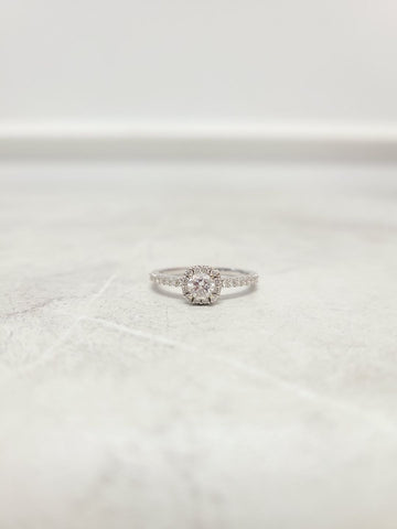 Golden Dew 18k White Gold Princess Love 3C Diamond Ring 128596762