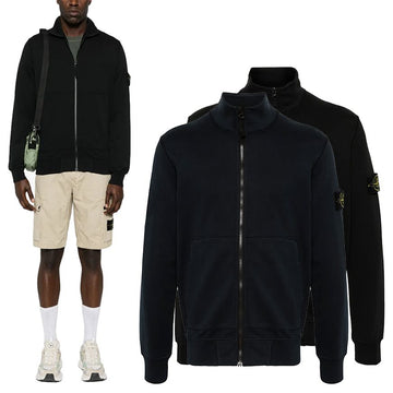 Stone Island Compass Badge Zip-Up Sweatshirt 125702575