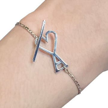 AMI Heart Logo Chain Bracelet Silver 128847400