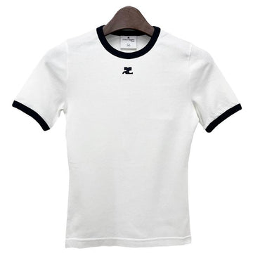 Courreges Logo Heritage Contrast Short Sleeve T-Shirt 128847434
