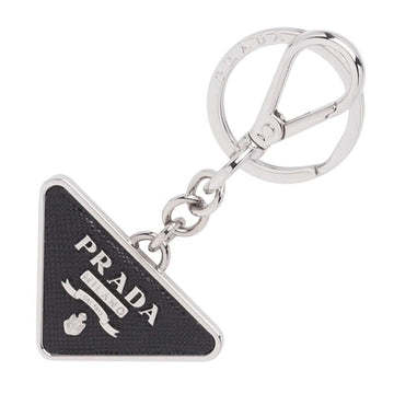 PRADA Saffiano Schlüsselanhänger mit Silberbeschlag Schwarz 2PP080 053 F0002 128857288