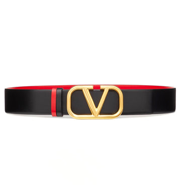 Valentino VLogo Signature Reversible Belt in Glossy Calfskin Leather 0S11 ZFR 0SM 128863839