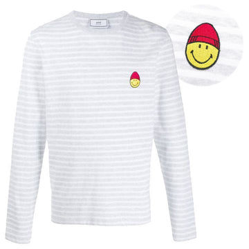 AMI Smiley Patch Stripe T-Shirt 72 060 158875894 [P]