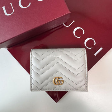 Gucci GG Marmont Card Case Wallet Light Beige Leather 466492 DTDHT 1712 128919906
