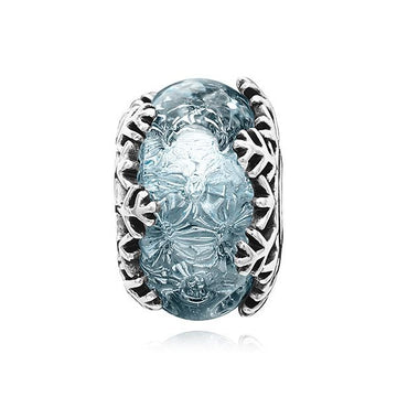 Pandora Winter Blue Snowflake Murano Silver Charm 792377C00 58651276
