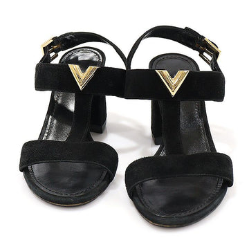 LOUIS VUITTON BAHIANA Sandalen für Damen aus schwarzem Wildleder 35 1A29BB 128930682