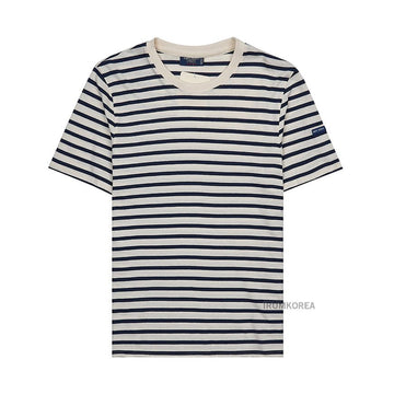 Saint James Men's Fluid T-Shirt 9888 50 ECRU MARINE SS25 128933005