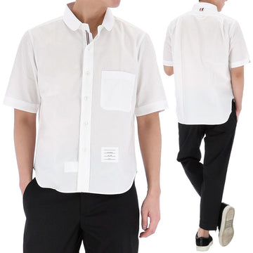 Thom Browne Poplin Round Hem Short Sleeve Shirt 129131164
