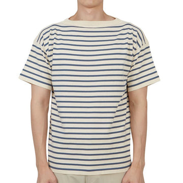 ANDERSEN ANDERSEN Men's Short Sleeve Knit BOATSMAN SHORT PETROLEUM STRIPE 54687406