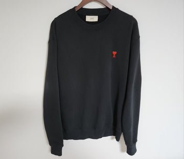 AMI L Black Small Heart Men’s Sweatshirt BFHJ007 730 a903053 129136458
