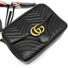 GUCCI 498100 ブラック GG マーモント マトラッセ トートハンドル ショルダーバッグ 129137733 [P]