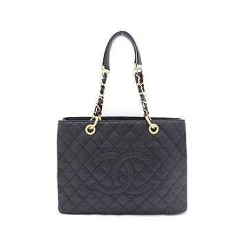 CHANEL Caviar Grand Shopping Schultertasche mit goldenem Detail A50995 129141810