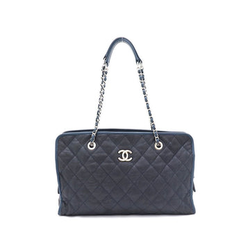 CHANEL Caviar CC Logo Silver Chain Shoulder Bag kk75465859 129141913