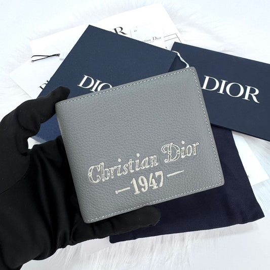 Dior 1947 Signature Men's Wallet Grey 70384186
