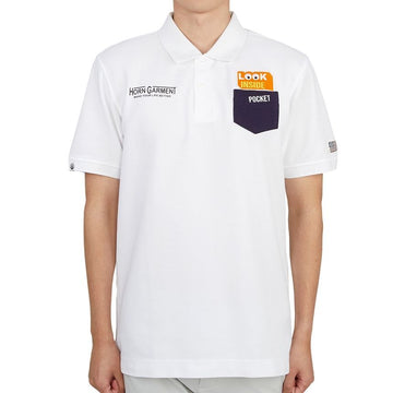 HORN GARMENT Men's Golf Polo Shirt HCM 2A AP05 WHITE 35255643