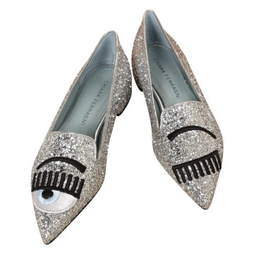 CHIARA FERRAGNI Flat Shoes GLITTER ARGENTO 129170169