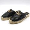 Gucci Black GG Marmont Espadrille Mule Loafer 37.5 129183531 [P]