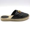 Gucci Black GG Marmont Espadrille Mule Loafer 37.5 129183531 [P]
