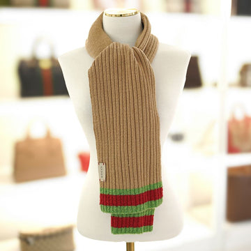 GUCCI スリーストライプマフラー ウール キャメル 763783 4KAB1 9866 129184518