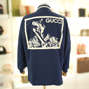 GUCCI Polo PK Langarmshirt 768637 XJF64 4030 Baumwolle Navy 129187515