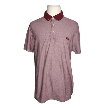 Burberry Burgundy Stripe Men's Pique Shirt 95 129216875