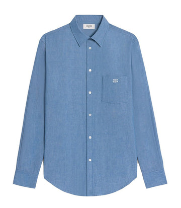 CELINE シャンブレーコットンルーズシャツインディゴリンス 2C982026Y 07LQ 129266832