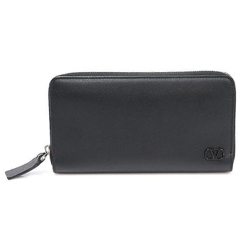 Valentino Black Leather VLOGO Signature Zip Long Wallet 0570ZQU 129281504
