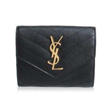 SAINT LAURENT マトラッセ 3つ折り財布 stamp: 403943 BOW01 1000 76084413