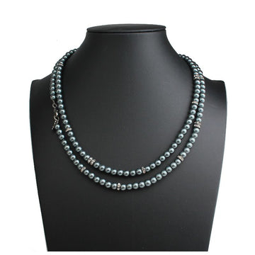 AGATHA チャコールグレーの人工真珠ビーズネックレス 129648593