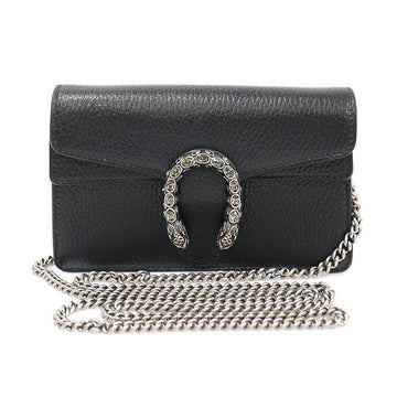 GUCCI ブラックレザークリスタルディオニソススーパー ミニチェーン クロスボディバッグ 476432 129778260