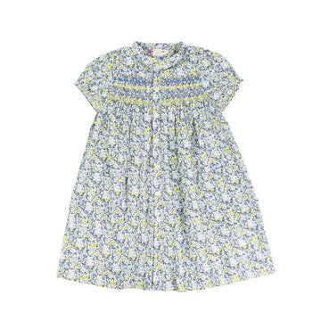 BONPOINT Kids Blue Floral Print Dress S04GDRW00031 515 80560860