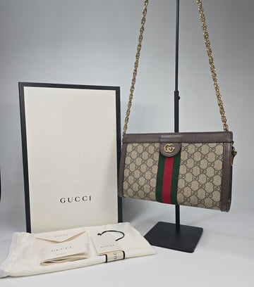 GUCCI GGキャンバスオフィディアストライプショルダーバッグ 12345 129863016