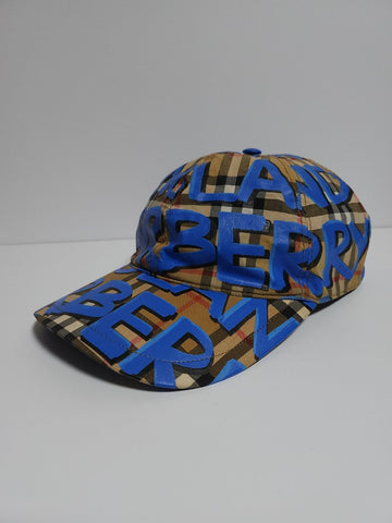 BURBERRY M/L ブルーグラフィティチェックキャップ 4074817 129876579