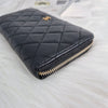 CHANEL Caviar Long Zip Wallet Black 129879076 [P]