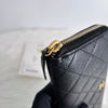 CHANEL Caviar Long Zip Wallet Black 129879076 [P]