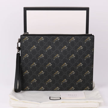 Gucci Black Tiger Patch Strap Clutch Bag 575136 129925430